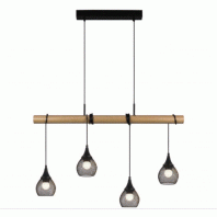 Lexi Lighting-Lars Pendant Light - Black & Timber